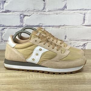 Saucony Jazz Low Pro Beige White Suede Sneakers Women's Size 8.5 Athletic Shoes